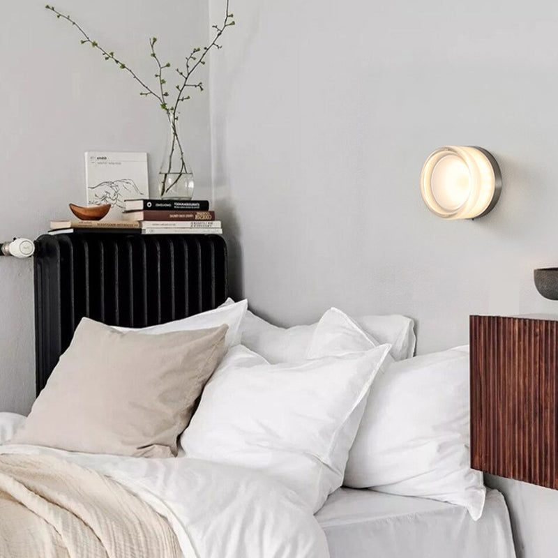 Contemporary Single Silver Wall Mounted Sconce Glass Statement Wall Light