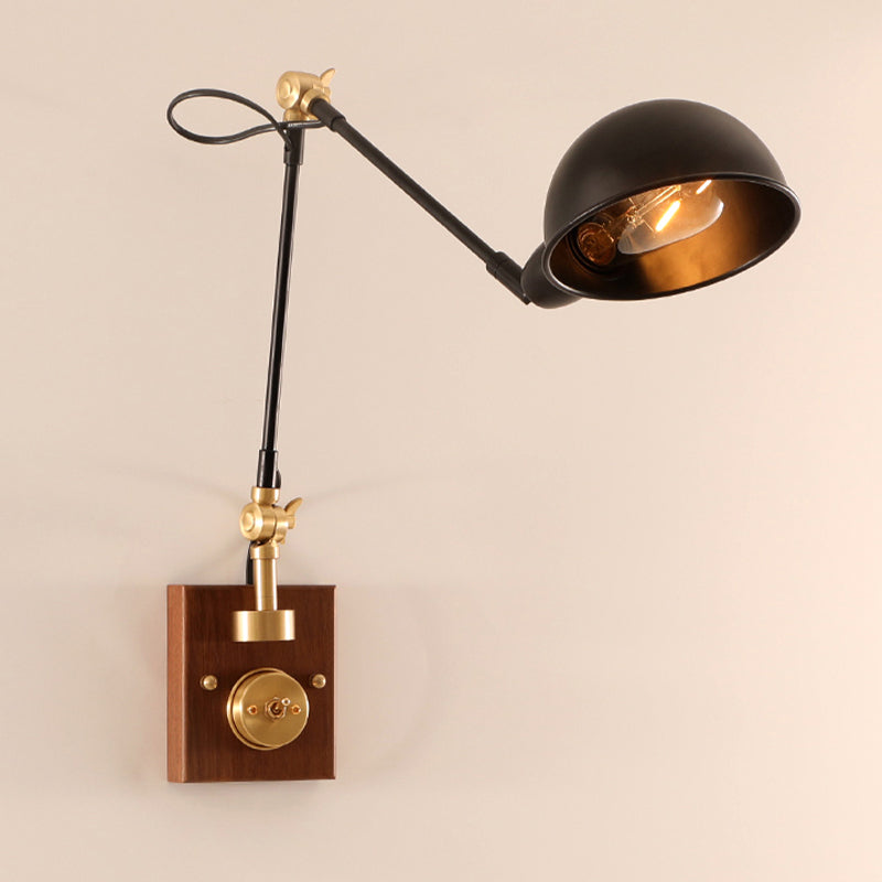 1-Light Wall Lamp Industrial Metal Wall Mounted Lighting for Bedroom