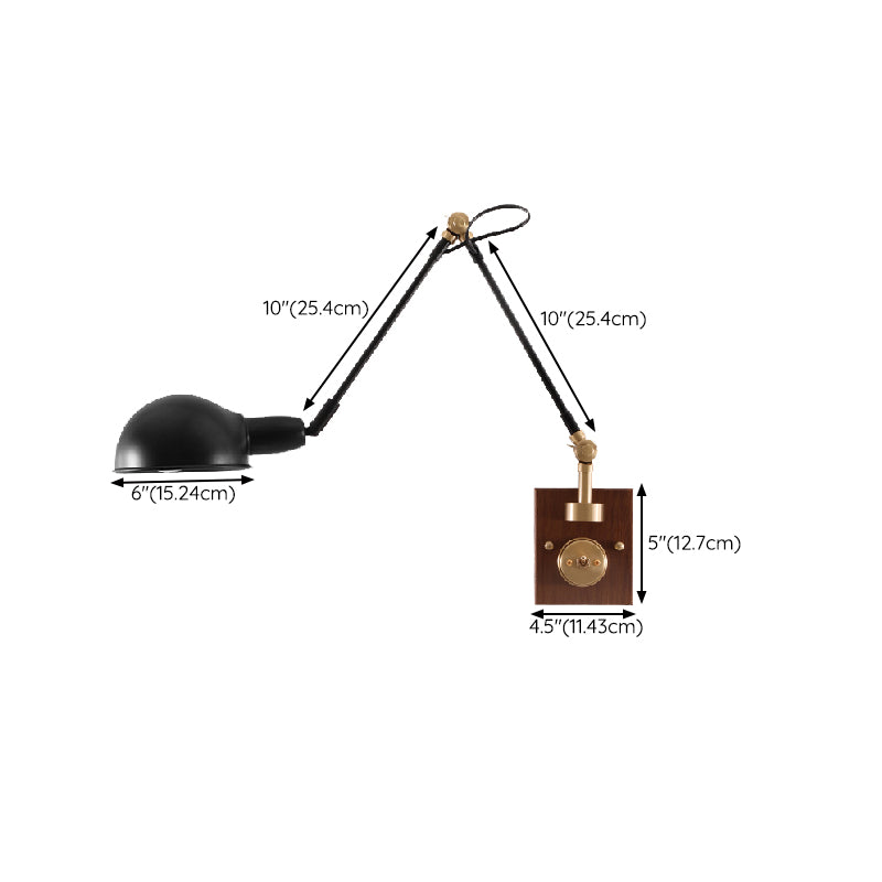 1-Light Wall Lamp Industrial Metal Wall Mounted Lighting for Bedroom