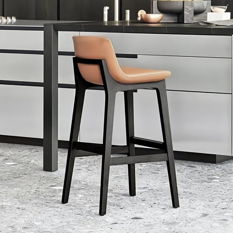 Scandinavian Indoor Solid Wood Bar Stool Upholstered Bar Stool