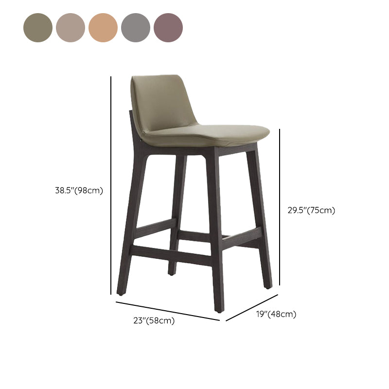 Scandinavian Indoor Solid Wood Bar Stool Upholstered Bar Stool