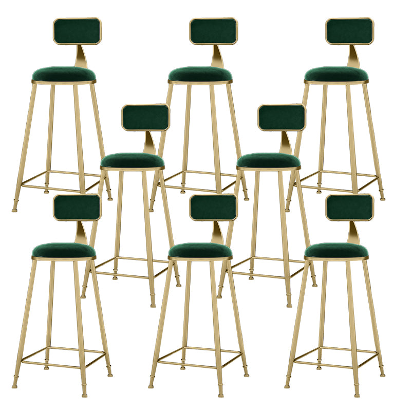 Round Bar Stools Industrial Dining Stools with Gold Metal Base