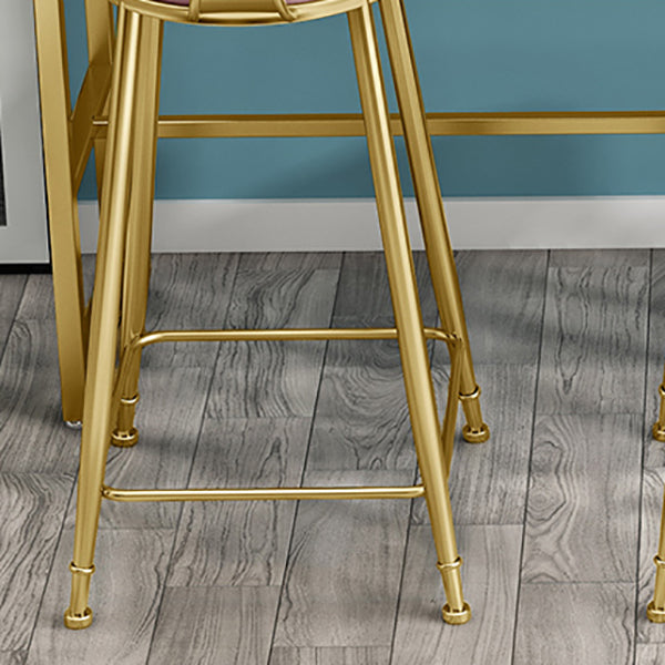 Round Bar Stools Industrial Dining Stools with Gold Metal Base