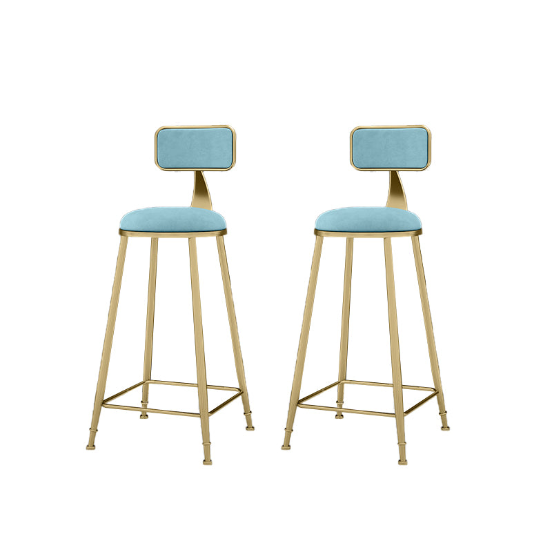 Round Bar Stools Industrial Dining Stools with Gold Metal Base