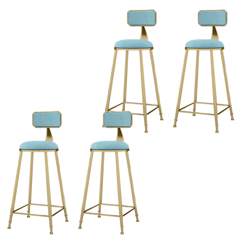 Round Bar Stools Industrial Dining Stools with Gold Metal Base