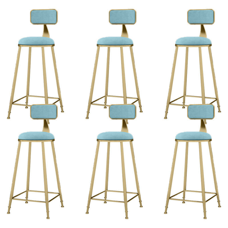 Round Bar Stools Industrial Dining Stools with Gold Metal Base