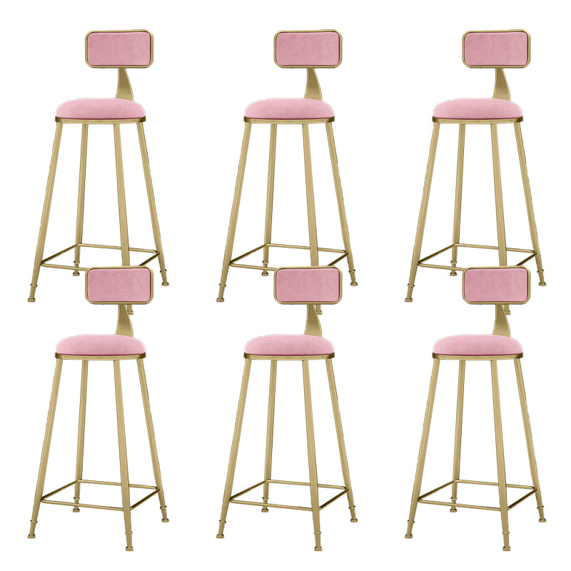 Round Bar Stools Industrial Dining Stools with Gold Metal Base