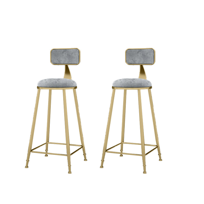 Round Bar Stools Industrial Dining Stools with Gold Metal Base