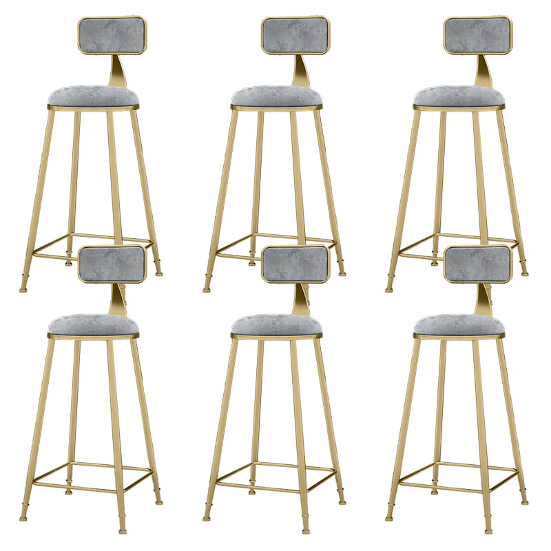 Round Bar Stools Industrial Dining Stools with Gold Metal Base