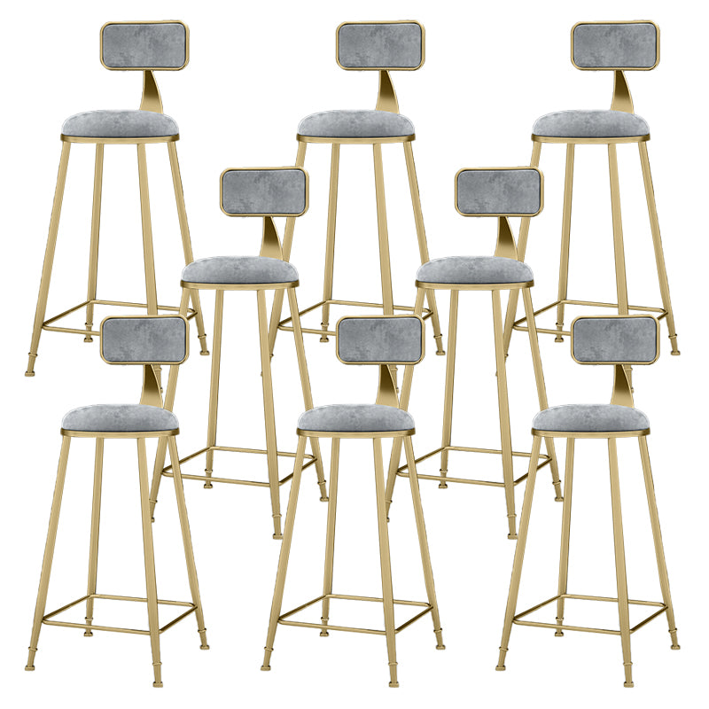 Round Bar Stools Industrial Dining Stools with Gold Metal Base