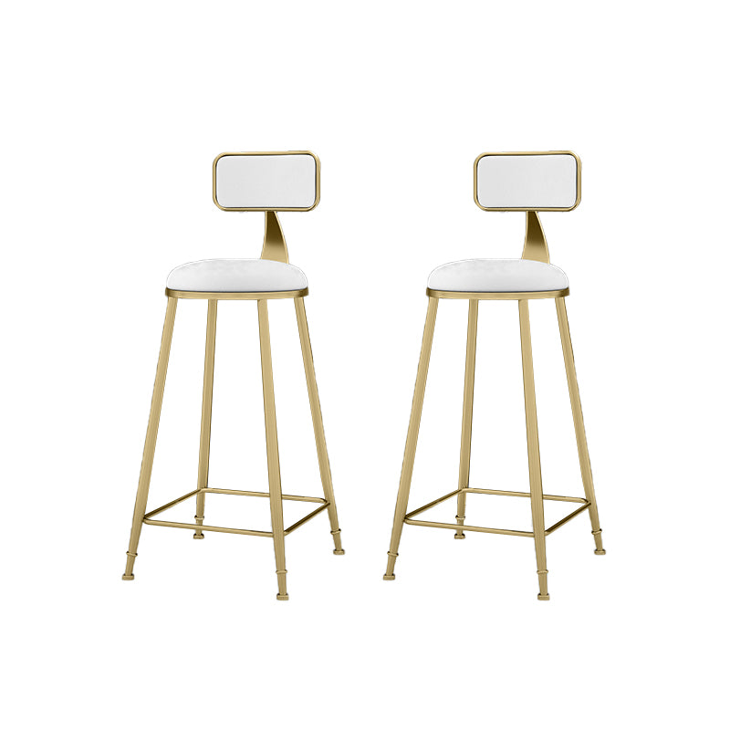 Round Bar Stools Industrial Dining Stools with Gold Metal Base
