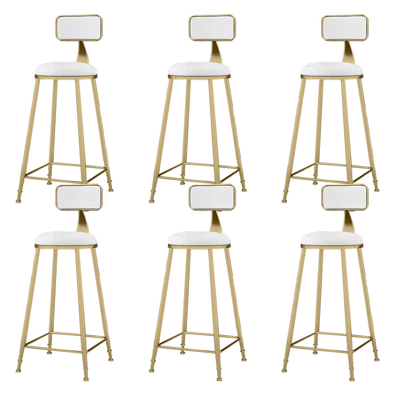 Round Bar Stools Industrial Dining Stools with Gold Metal Base