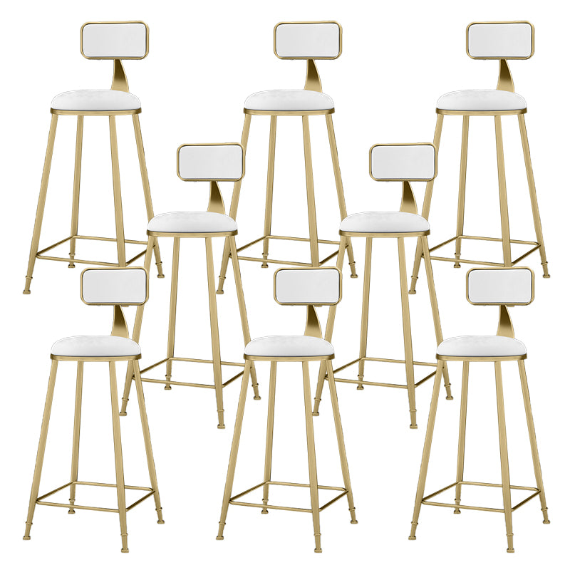 Round Bar Stools Industrial Dining Stools with Gold Metal Base