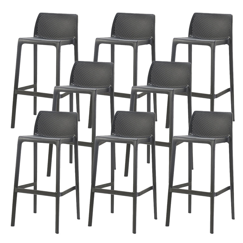 Modern Style Bar Stool Plastic Backrest Bar Stools for Dining Room