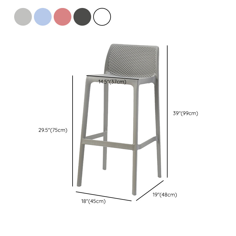 Modern Style Bar Stool Plastic Backrest Bar Stools for Dining Room