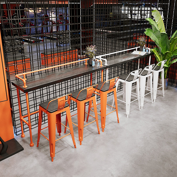 Indoor Contemporary Bar Dining Table Rectangle Metal Legs Bar Table