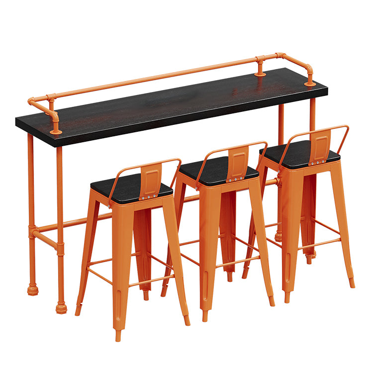 Indoor Contemporary Bar Dining Table Rectangle Metal Legs Bar Table