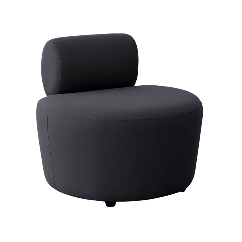 Contemporary Faux Leather Slipper Accent Chair with Fixed Back