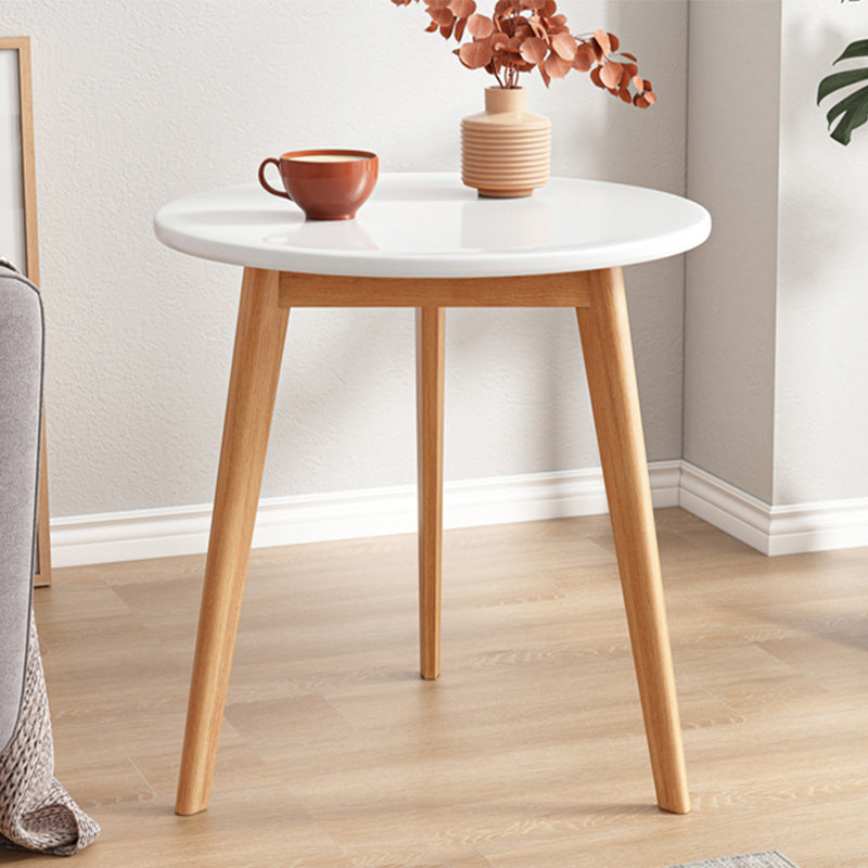 1 Cocktail Table Round Wood Modern 3 Legs Single Coffee Table