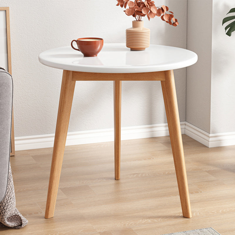 1 Cocktail Table Round Wood Modern 3 Legs Single Coffee Table