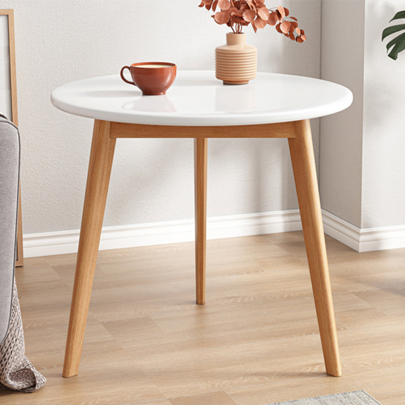 1 Cocktail Table Round Wood Modern 3 Legs Single Coffee Table