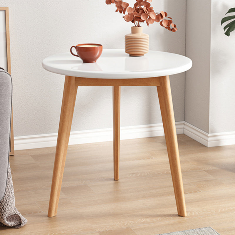 1 Cocktail Table Round Wood Modern 3 Legs Single Coffee Table