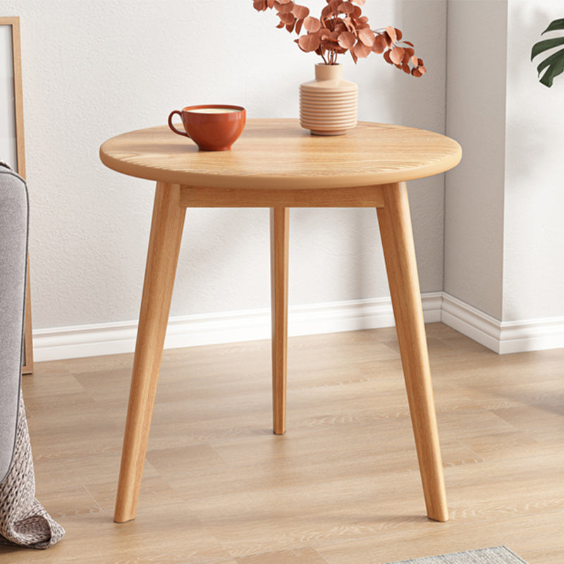 1 Cocktail Table Round Wood Modern 3 Legs Single Coffee Table
