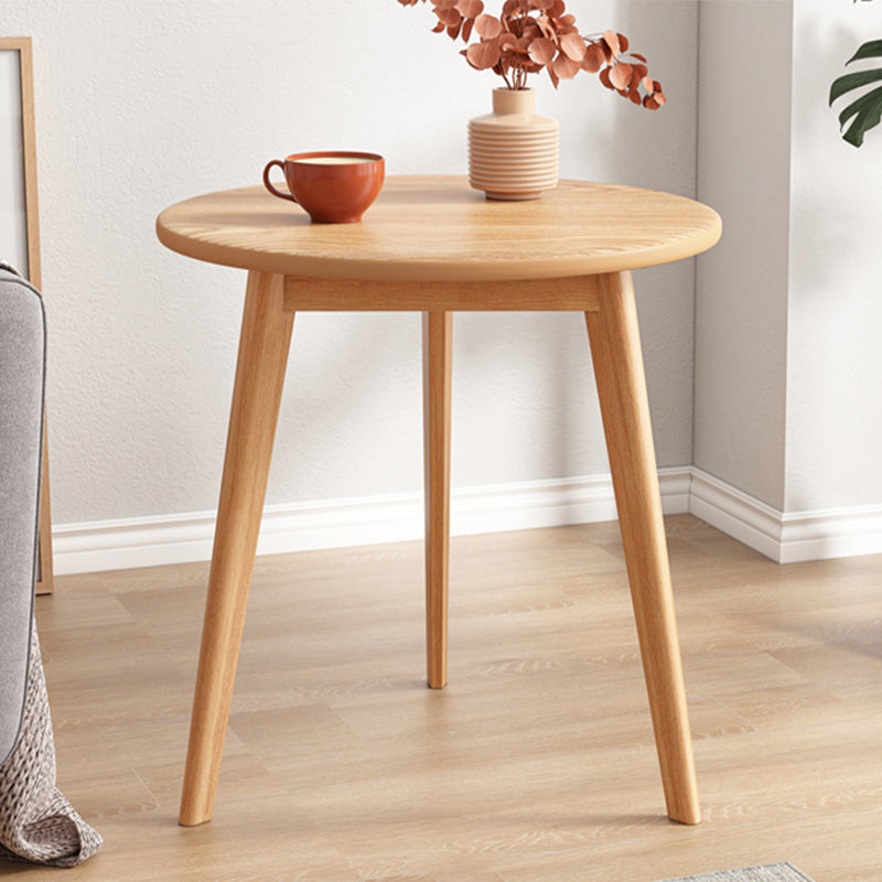 1 Cocktail Table Round Wood Modern 3 Legs Single Coffee Table