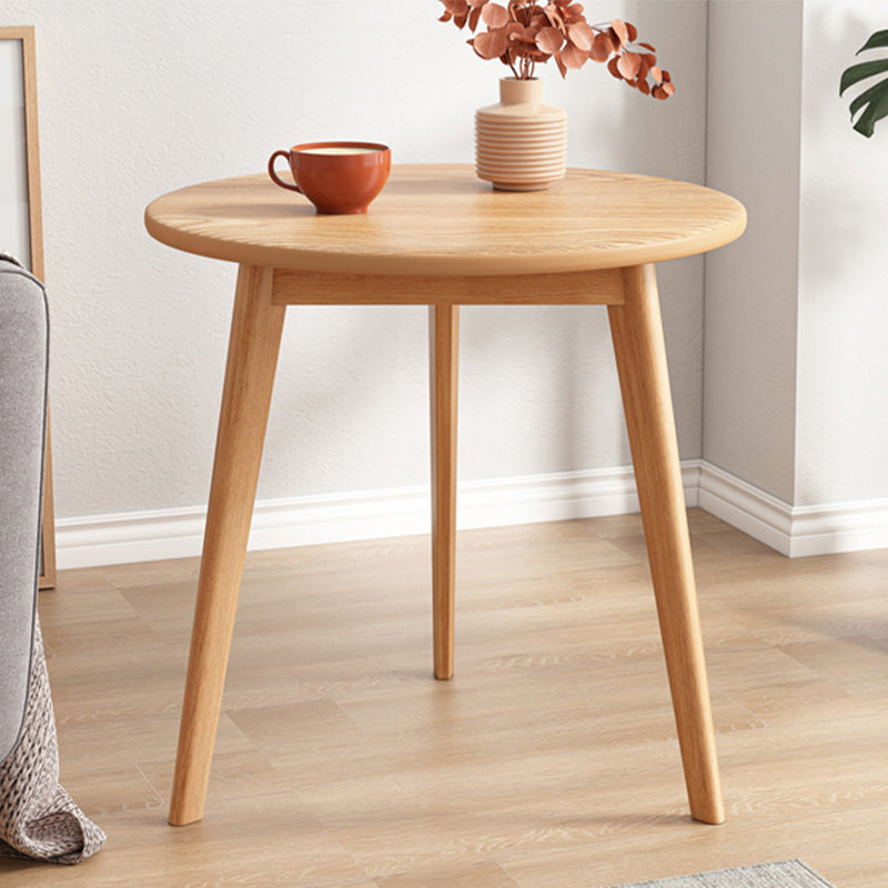 1 Cocktail Table Round Wood Modern 3 Legs Single Coffee Table