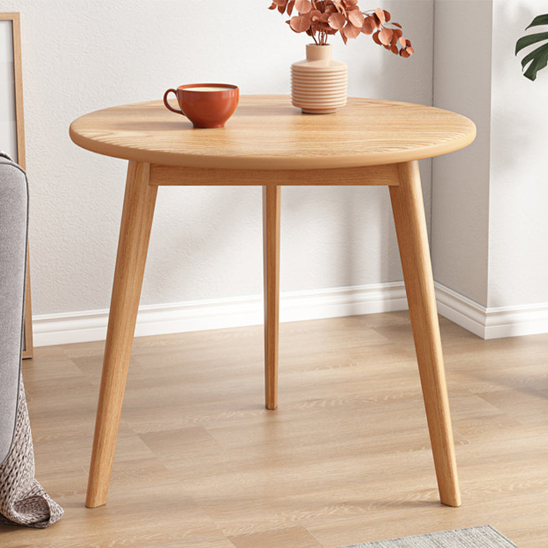 1 Cocktail Table Round Wood Modern 3 Legs Single Coffee Table