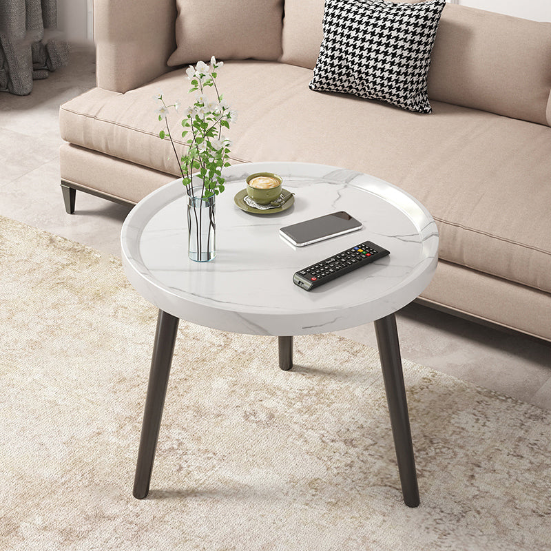 Wood Cocktail Table 3 Legs Modern Single Coffee Table with Shelf