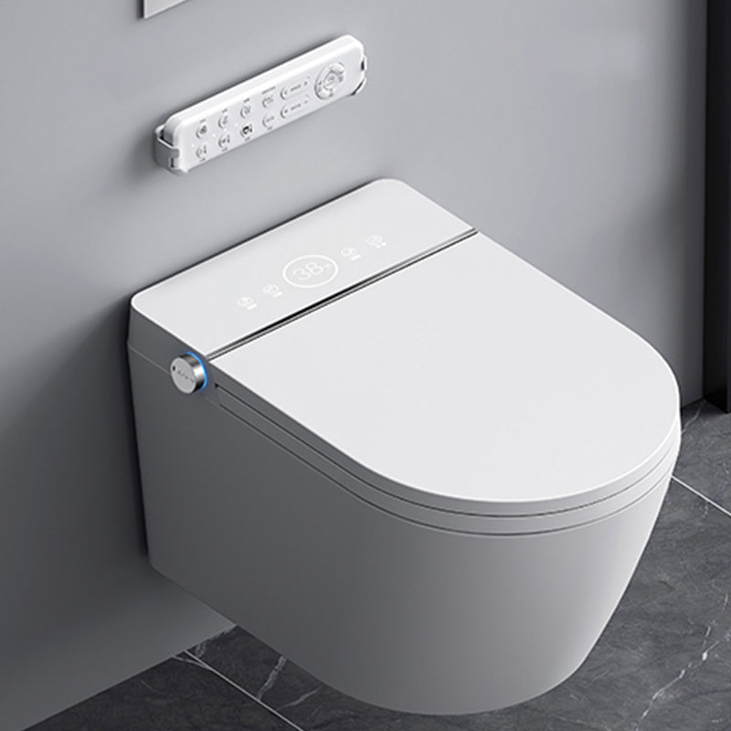 Contemporary Wall Mount Flush Toilet Heated Seat Included Urine Toilet for Washroom