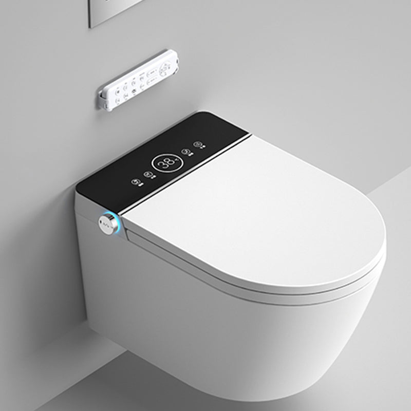 Contemporary Wall Mount Flush Toilet Heated Seat Included Urine Toilet for Washroom