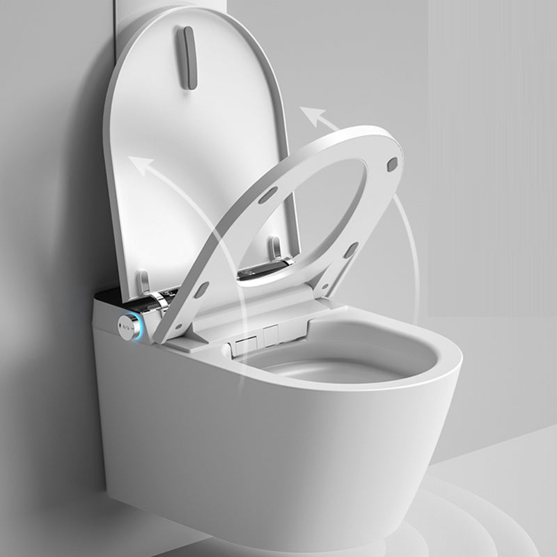 Contemporary Wall Mount Flush Toilet Heated Seat Included Urine Toilet for Washroom