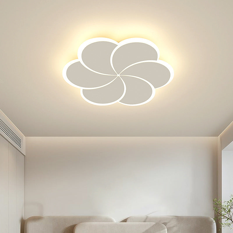 Modern Metal Flush Mount Petal Shape Ceiling Light with Acrylic Shade for Living Room