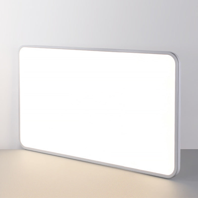 1 Light Geometric Flush Mount Fixture Modern Metal Flush Light in White