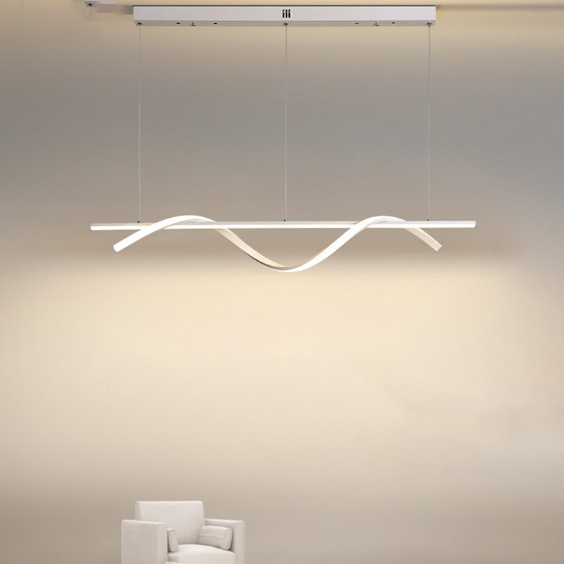Simple Island Lamp Modern LED Island Hanging Lamp with Silica Gel Shade for Dining Room