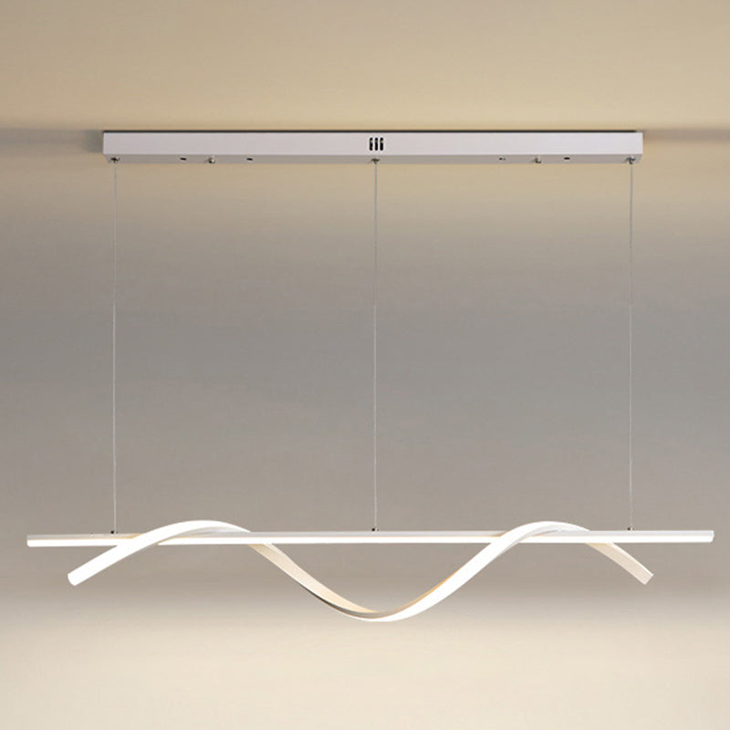 Simple Island Lamp Modern LED Island Hanging Lamp with Silica Gel Shade for Dining Room