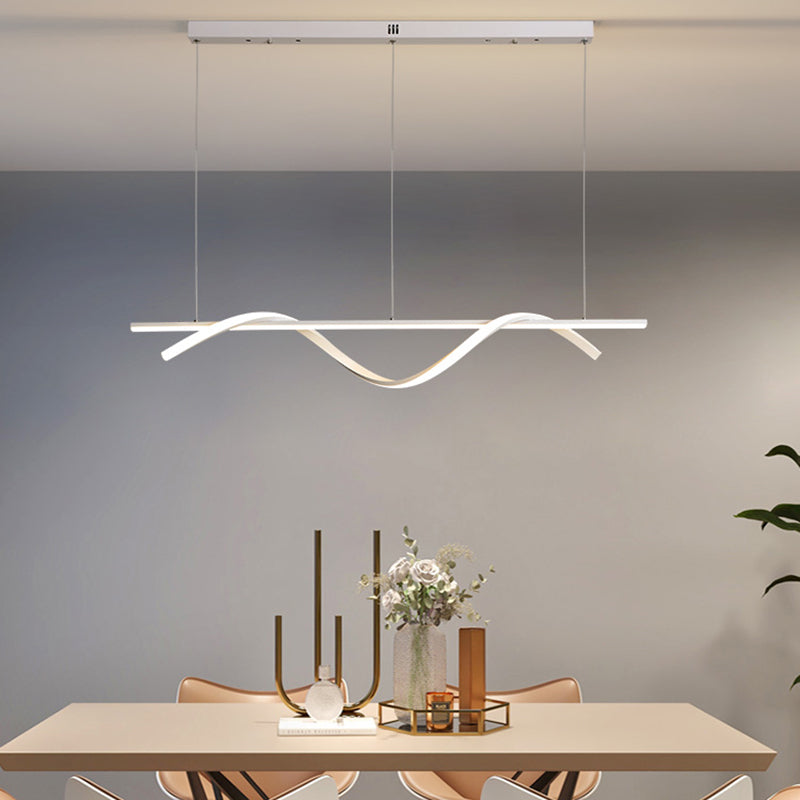 Simple Island Lamp Modern LED Island Hanging Lamp with Silica Gel Shade for Dining Room