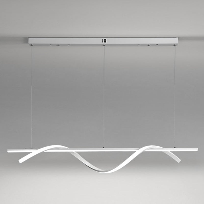 Simple Island Lamp Modern LED Island Hanging Lamp with Silica Gel Shade for Dining Room