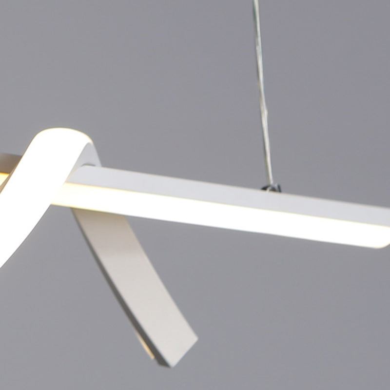 Simple Island Lamp Modern LED Island Hanging Lamp with Silica Gel Shade for Dining Room