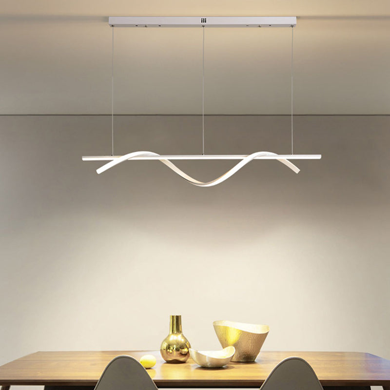 Simple Island Lamp Modern LED Island Hanging Lamp with Silica Gel Shade for Dining Room