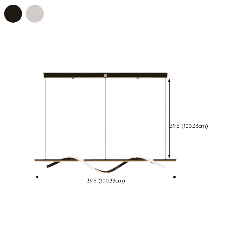 Simple Island Lamp Modern LED Island Hanging Lamp with Silica Gel Shade for Dining Room