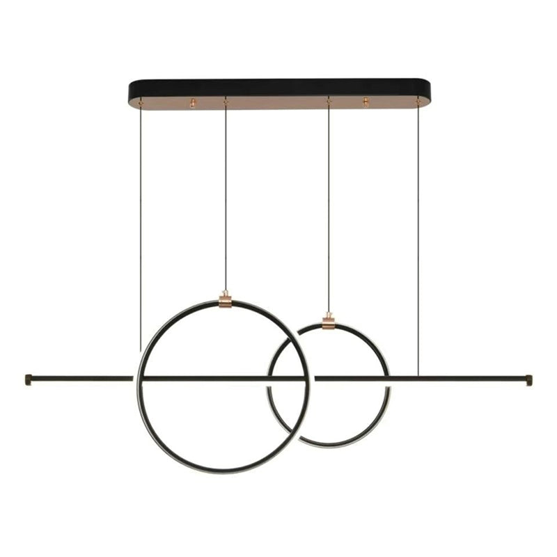 Contemporary 3-Light Golden Kitchen Island Lighting LED Linear Ceiling Light