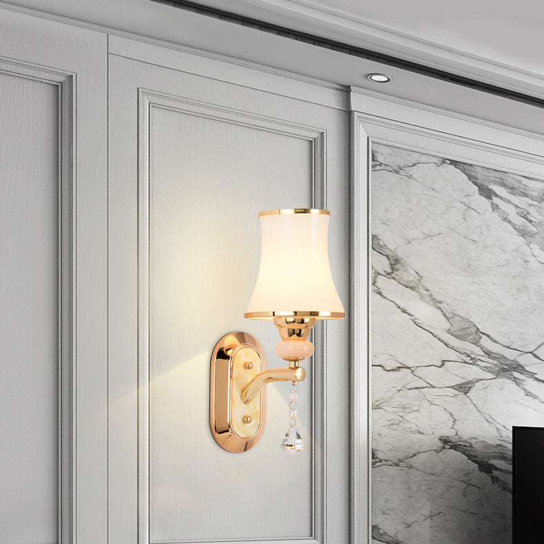 Modern Simple Vanity Light Cylinder Shape Vanity Lamp with Glass Shade for Shower Room