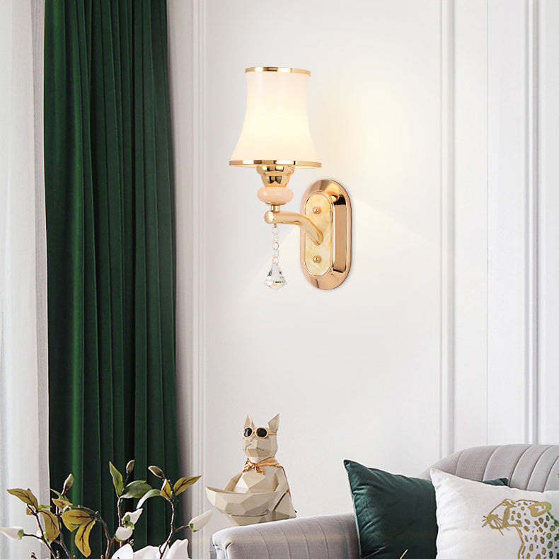 Modern Simple Vanity Light Cylinder Shape Vanity Lamp with Glass Shade for Shower Room