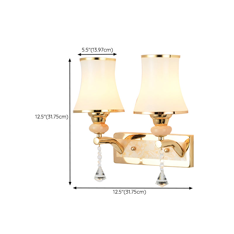 Modern Simple Vanity Light Cylinder Shape Vanity Lamp with Glass Shade for Shower Room