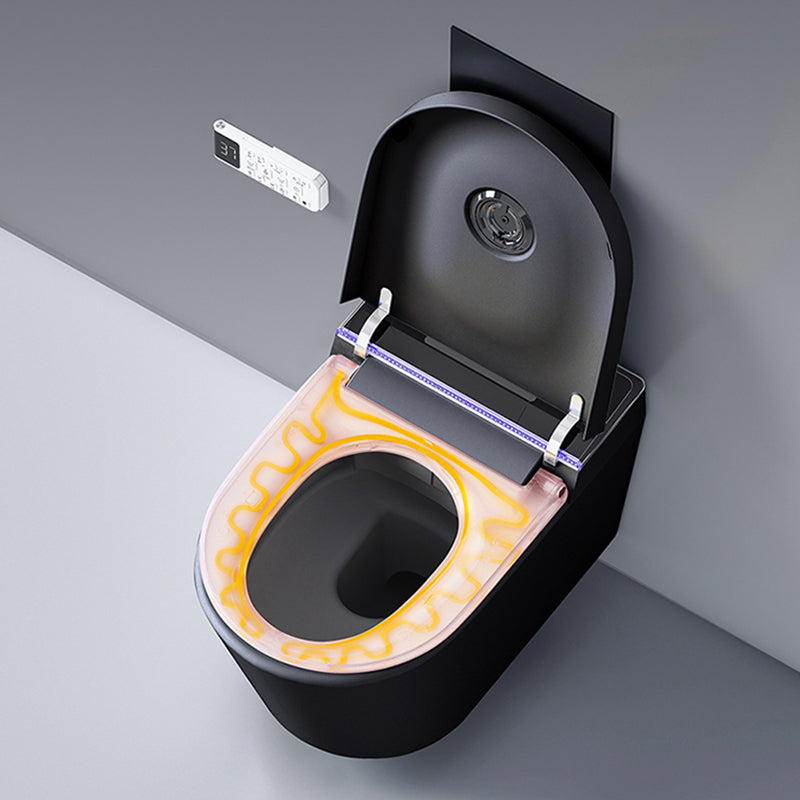 Contemporary Wall Hung Flush Toilet Heated Seat Included Urine Toilet for Washroom