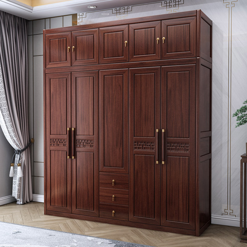 Contemporary Wardrobe Armoire Wood Wardrobe Closet with Doors and Drawers