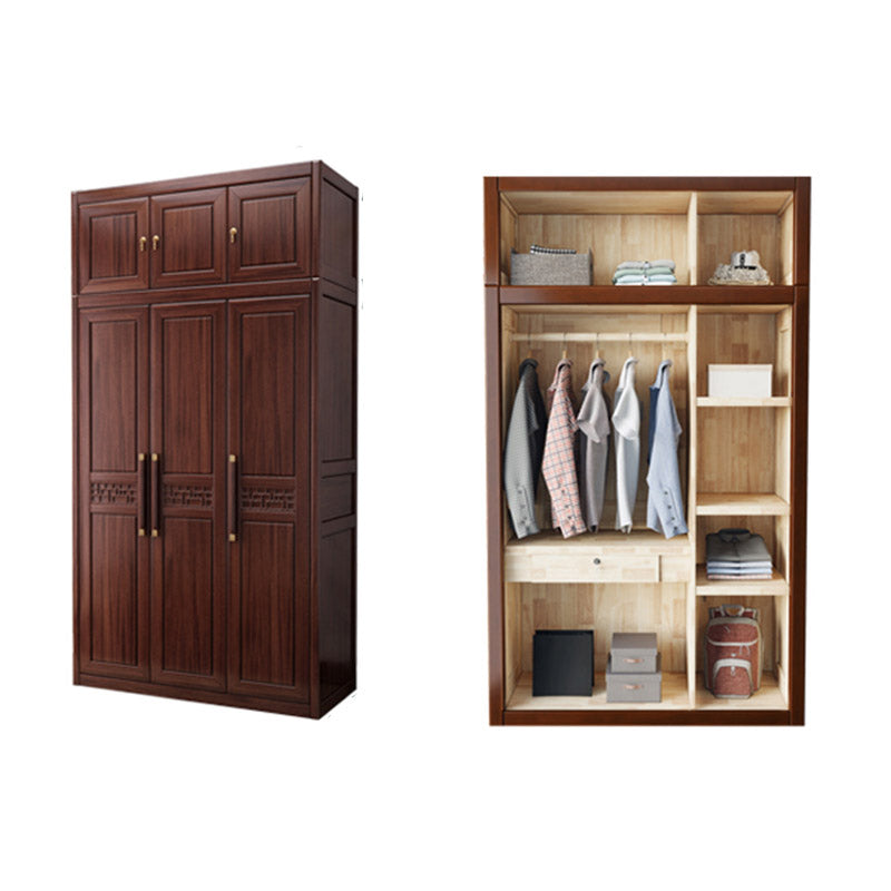 Contemporary Wardrobe Armoire Wood Wardrobe Closet with Doors and Drawers